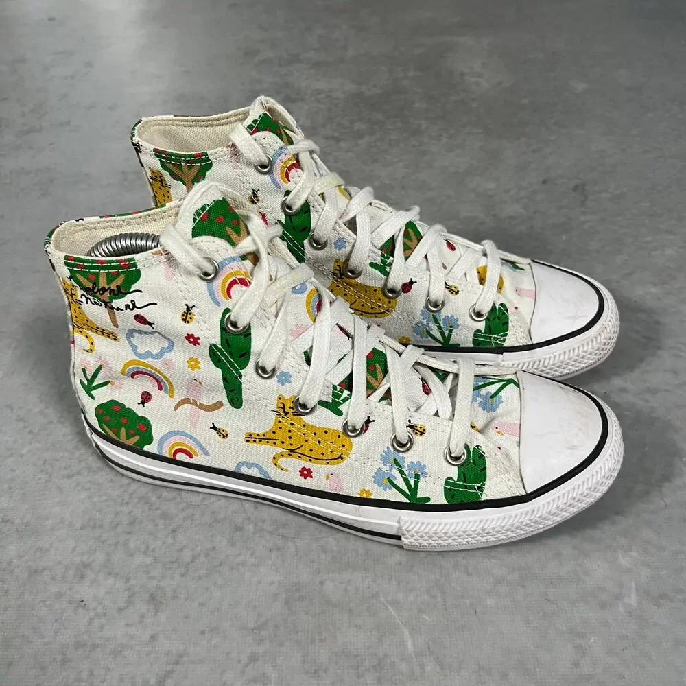 Converse Chuck Taylor All Star Nature Animal & Plant Shoes Youth Size 5 Junior